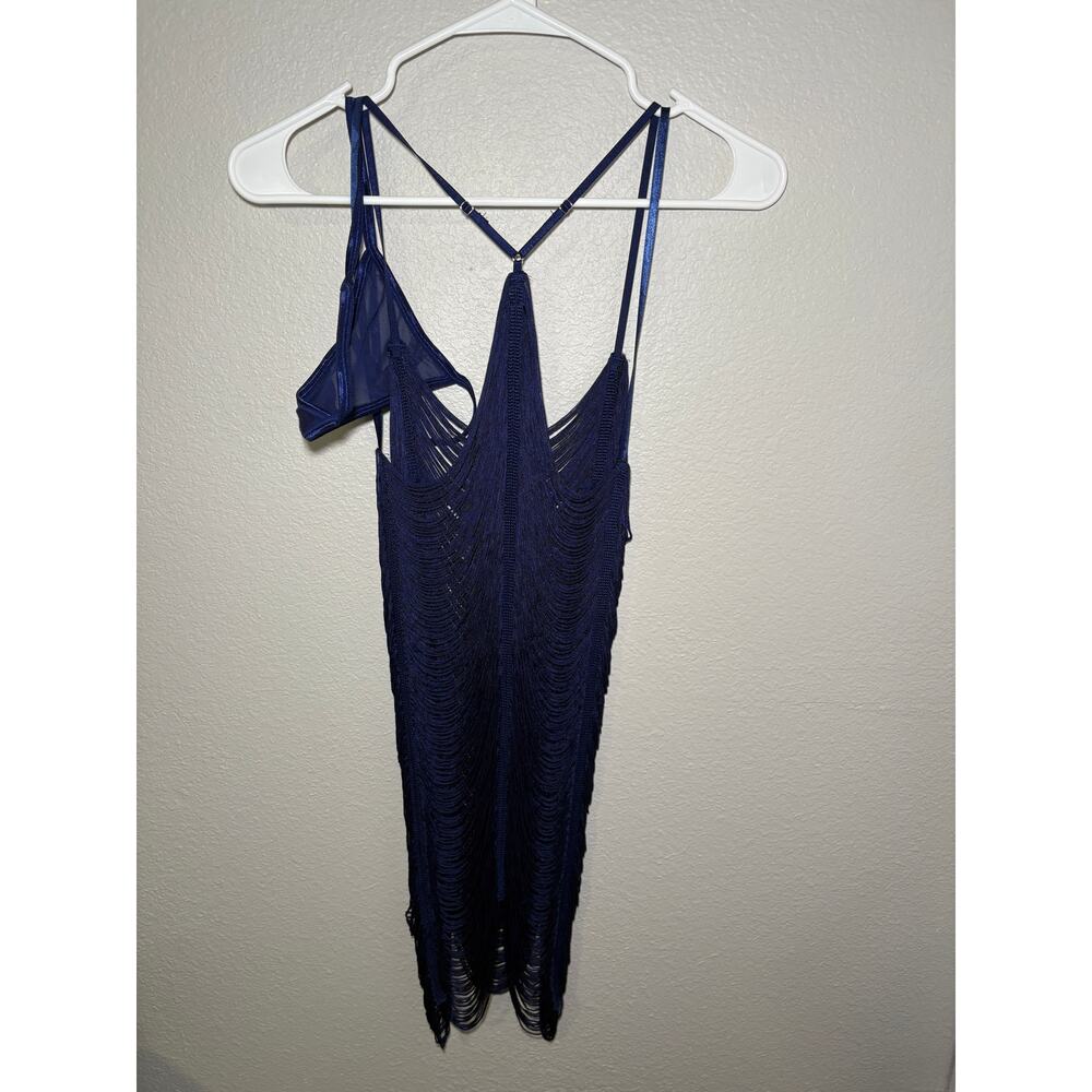 Dreamgirl Navy Fringe Mini Dress with Matching Panty – Size S - Picture 8 of 15